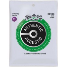Струни для акустичної гітари Martin MA175S Marquis Silked 80/20 Bronze Acoustic Guitar Strings Custom Light 11/52