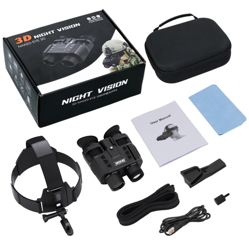 Бінокль нічного бачення FMA GVDA918 до 400м у темряві з кріпленням на голову + картка пам'яті на 64Гб