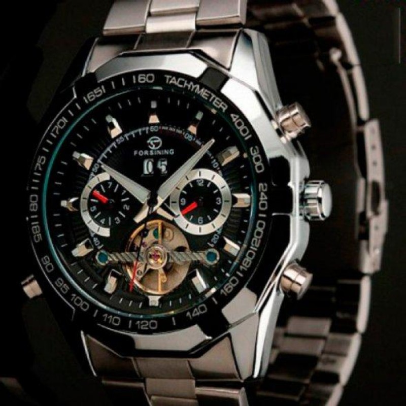 Чоловічий наручний годинник Forsining Texas Сріблястий (1452785554)