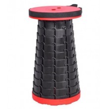 Складаний туристичний стілець No Brand Telescopic stool 47х25 см Чорно-червоний (2104618605)