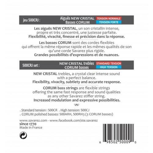 Струни для класичної гітари Savarez 500CRJ Corum New Cristal Classic Guitar Strings Mixed Tension Струни для класичної гітари Savarez 500CRJ Corum New Cristal Classic Guitar Strings Mixed Tension