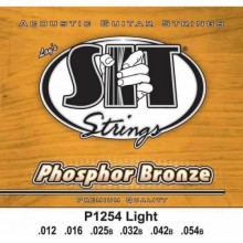 Струни для акустичної гітари 6 шт SIT P1254 Light Phosphor Bronze Acoustic Guitar Strings 12/54
