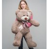 Плюшевий ведмедик Mister Medved з латками Бруно 100 см Капучіно (049)