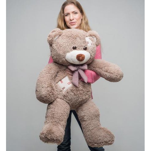 Плюшевий ведмедик Mister Medved з латками Бруно 100 см Капучіно (049) Плюшевий ведмедик Mister Medved з латками Бруно 100 см Капучіно (049)