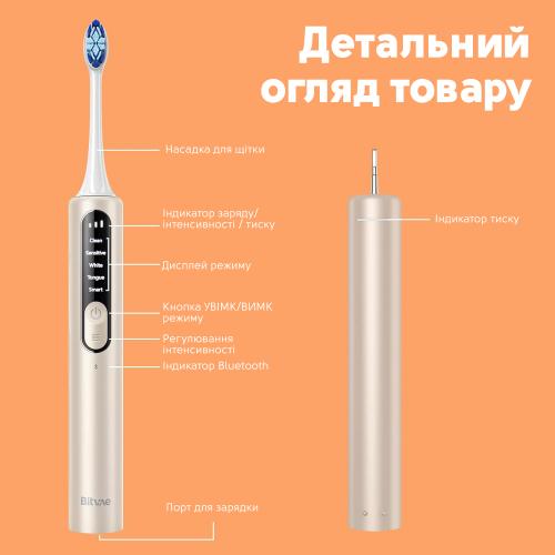Електрична зубна щітка з футляром Bitvae S3 Smart 4 насадки White Електрична зубна щітка з футляром Bitvae S3 Smart 4 насадки White