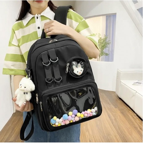 Рюкзак шкільний для дівчинки Hoz 4 в 1 Rabbit Чорний (SK001612) в інтернет супермаркеті PbayMarket!