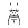 Корсет з трусиками Obsessive Novenes corset & thong розмір XS/S (SX0613)