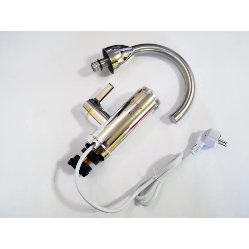 Проточний водонагрівач з екраном Delimano хром пластик RX-012 Підключення знизу