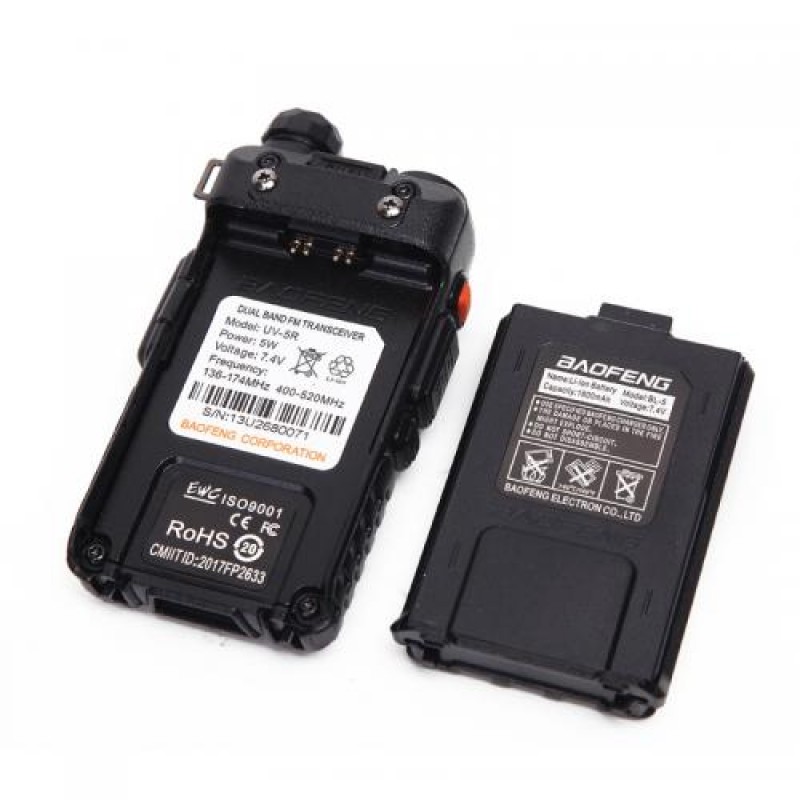 Рація Baofeng UV-5R Black + Гарнітура Baofeng з кнопкою РТТ