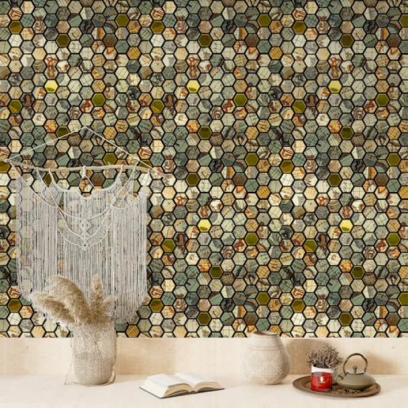 Самоклеюча алюмінієва плитка Sticker Wall 300х300х3 мм Різнокольоровий (SW-00001934)