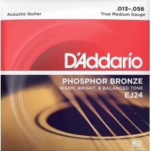 Струни для акустичної гітари D'Addario EJ24 Phosphor Bronze Medium Acoustic Guitar Strings 13/56