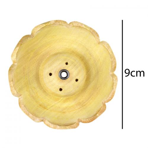 Підставка для пахощів Ручна Робота Лотос дев'ять пелюсток 9x9x3 см Світле дерево (26705) в інтернет супермаркеті PbayMarket!