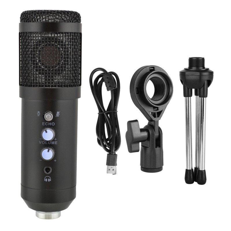 Конденсаторний мікрофон студійний Manchez US-31 зі штативом USB Black (3_00989)