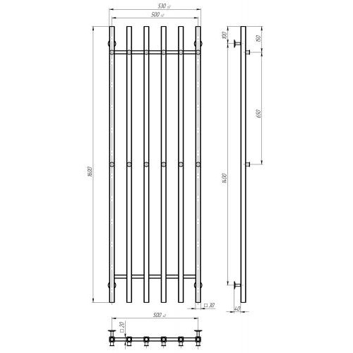 Сушарка електрична Split П6 500х1600 Deffi Хром JD04 Ліве підключення (A.SP.160.50.6.E.C.L.2) в інтернет супермаркеті PbayMarket!