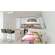 Наклейка вінілова на стіл Zatarga «Тюльпани в траві» 600х1200 мм Z180836st