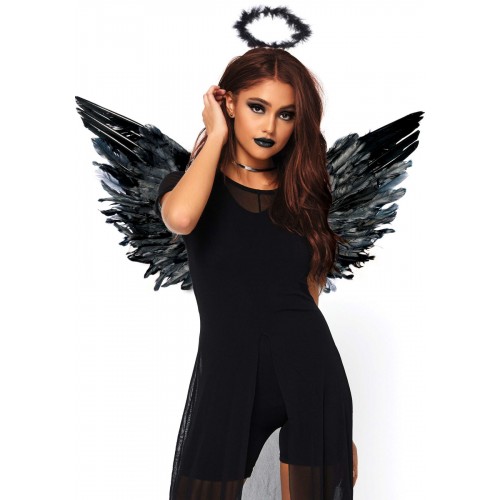 Крила чорного ангела Leg Avenue Angel Accessory Kit Black, крила, німб в інтернет супермаркеті PbayMarket!