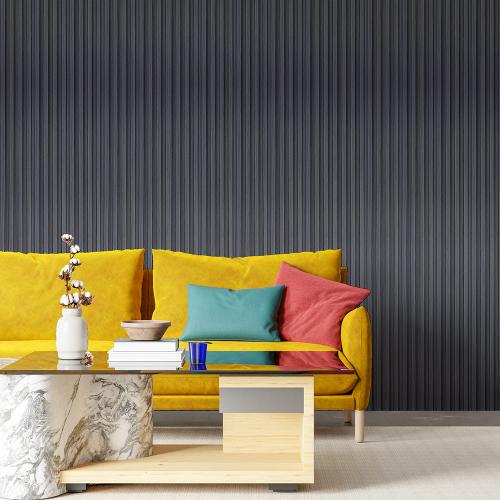 Декоративна стінова рейка Sticker Wall WPC Графіт 160x3000x23 мм (SW-00001529)