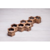 Настільна коробочка органайзер у формі сот для годинників ecoWalnut 7.8х59.7х18.8 см Настільна коробочка органайзер у формі сот для годинників ecoWalnut 7.8х59.7х18.8 см