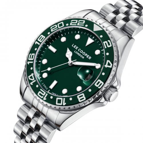 Наручний годинник чоловічий Lee Cooper Daytona Green Сріблястий (3432) Наручний годинник чоловічий Lee Cooper Daytona Green Сріблястий (3432)