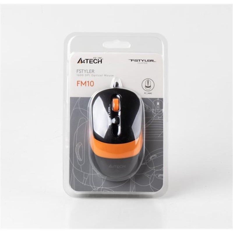 Миша A4Tech FM10 Black/Orange USB