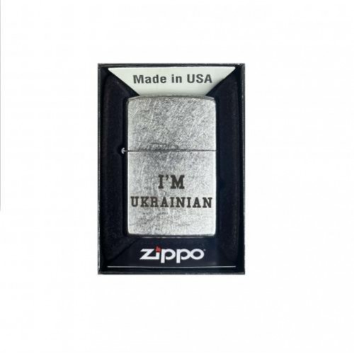 Запальничка бензинова Zippo Classic Street Chrome I Am Ukrainian Сріблястий (207 IMU) Запальничка бензинова Zippo Classic Street Chrome I Am Ukrainian Сріблястий (207 IMU)