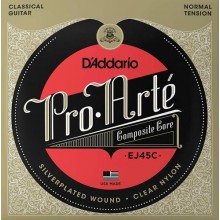Струни для класичної гітари D'Addario EJ45C Classic Silverplated Wound Nylon Normal Tension