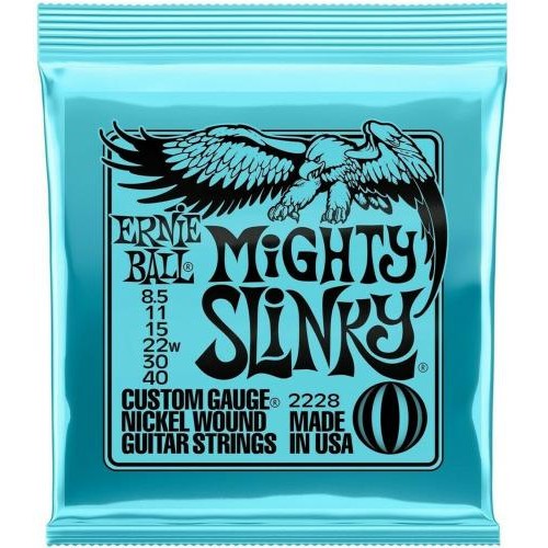 Струни для електрогітари Ernie Ball 2228 Mighty Slinky Nickel Wound 8.5/40 Струни для електрогітари Ernie Ball 2228 Mighty Slinky Nickel Wound 8.5/40