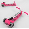 Самокат триколісний Best Scooter складане алюмінієве кермо, 4 колеса PU зі світлом Pink (102317)