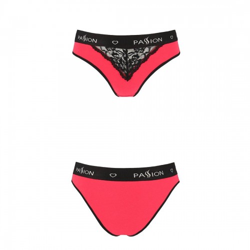 Трусики з широкою гумкою і мереживом Passion PS001 PANTIES XL, red-black в інтернет супермаркеті PbayMarket!