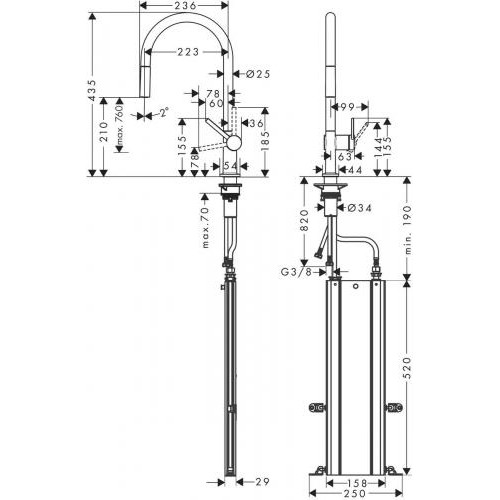 Змішувач для кухонної мийки з висувним душем Hansgrohe Talis M54 Сталь 72803800 в інтернет супермаркеті PbayMarket!