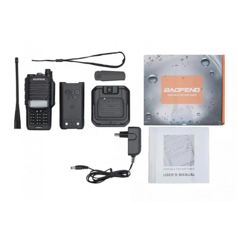 Рація Baofeng UV-9R Plus 5W з гарнітурою Black (3_00579)