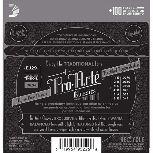 Струни для класичної гітари D'Addario EJ29 Classic Rectified Trebles Moderate Tension Струни для класичної гітари D'Addario EJ29 Classic Rectified Trebles Moderate Tension