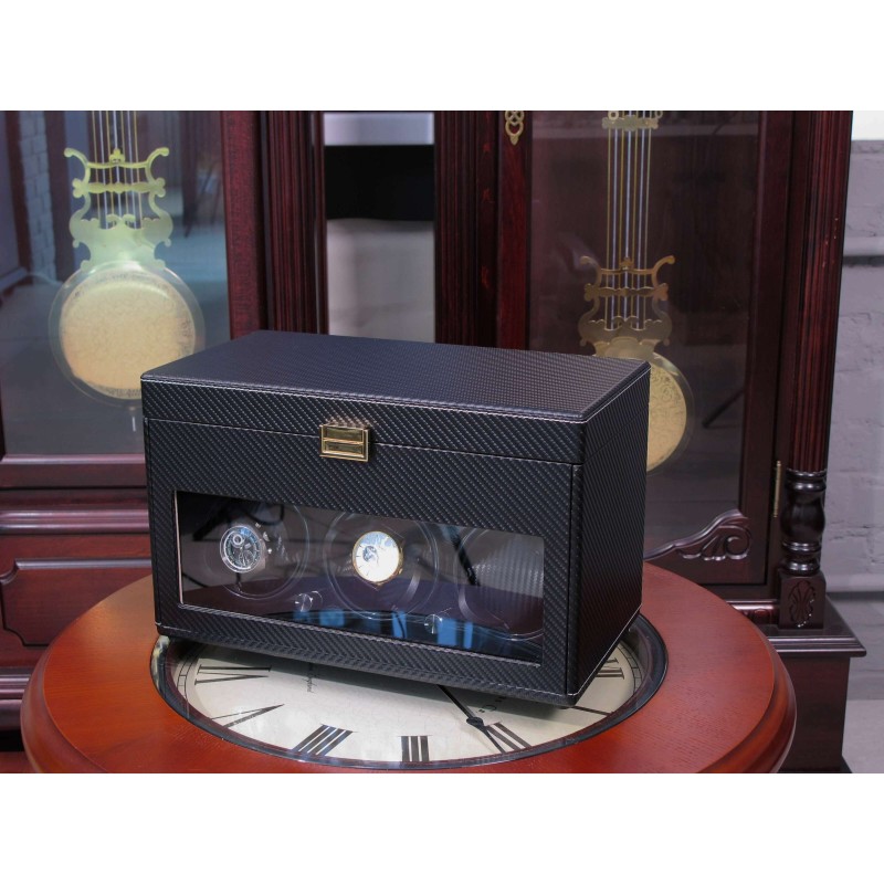 Шкатулка Salvadore для підзаводу 3 годинників 3/12BL 3x3 12+ Чорний