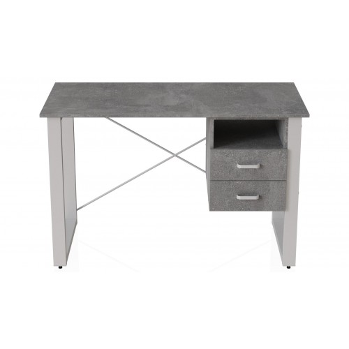 Письмовий стіл із ящиками Ferrum-decor Оскар 750x1400x600 метал Білий ДСП Бетон 16 мм (OSK0035) в інтернет супермаркеті PbayMarket!