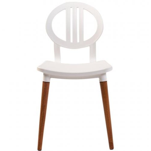 Стілець SDM пластиковий Турин пластик білий ніжки Бук