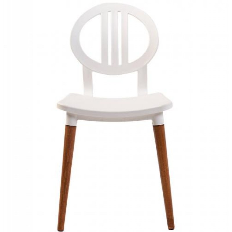 Стілець SDM пластиковий Турин пластик білий ніжки Бук