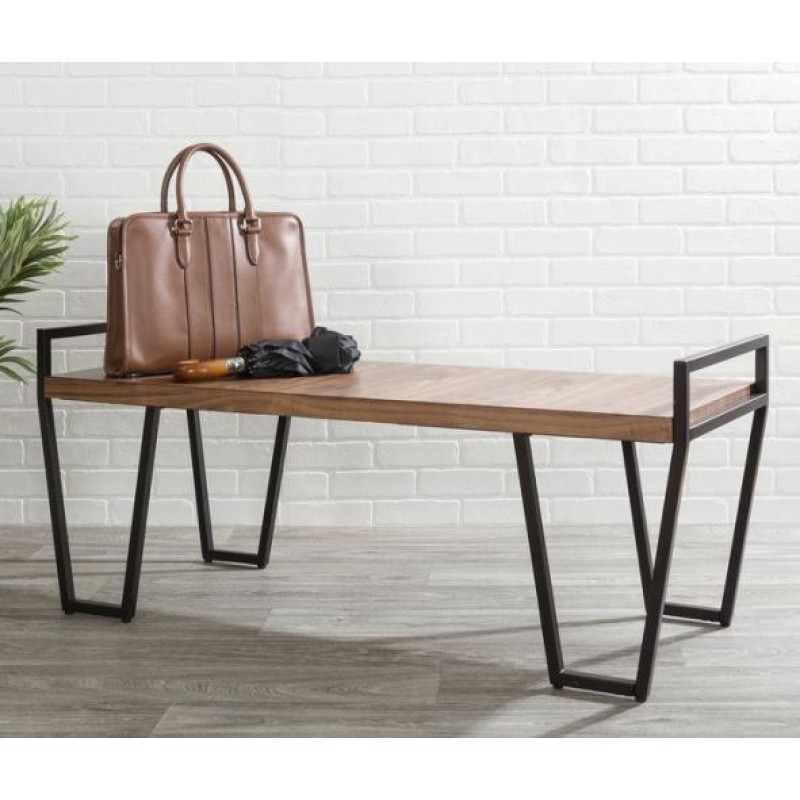 Банкетка - пуф для передпокою в стилі Loft NS-122 530x1200x450 мм Черный