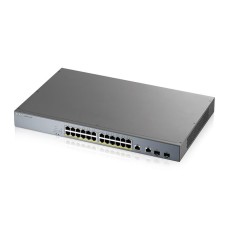 Комутатор для відеоспостереження ZYXEL GS1350-26HP (GS1350-26HP-EU0101F) (24xGE PoE+, 2xGE/SFP, PoE max 375W, NebulaFlex Pro, живлення до 250м, автоперезавантаження PoE-портів, L2)