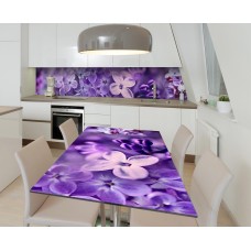 Наклейка 3Д вінілова на стіл Zatarga «Суцвіття бузку» 650х1200 мм для будинків, квартир, столів, кав'ярень, кафе