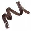 Ремінь-автомат CROCODILE LEATHER з натуральної шкіри крокодила Коричневий (18240)