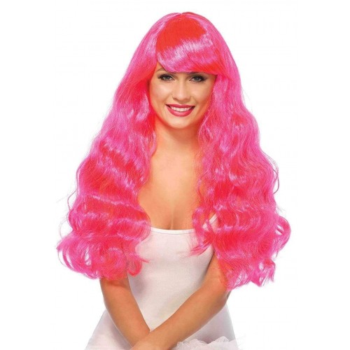 Leg Avenue Neon Star Long Wavy Wig Pink