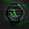 Наручний годинник чоловічий Skmei S-Shock Green 0931 Чорний (1530)