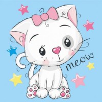 Розпис на полотні Art Craft Біла кішка 15502-AC 30х30 см Розпис на полотні Art Craft Біла кішка 15502-AC 30х30 см