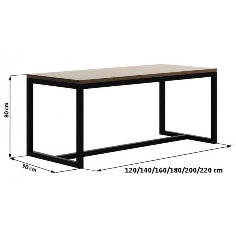 Обідній стіл у стилі Loft NS-1151 830x1400x900 мм Черный