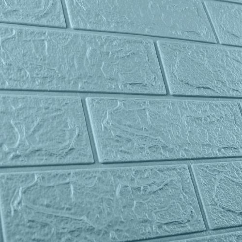 Самоклеюча декоративна 3D панель 3D Loft під бірюзову цеглу в рулоні 3080x700x3 мм