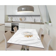 Наклейка 3Д вінілова на стіл Zatarga «М'ята постіль» 650х1200 мм для будинків, квартир, столів, кав'ярень