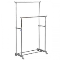 Стійка вішалка для підлоги подвійна на коліщатках PROЗапас SG-0125-CB 160х90х44 см. Сірий Стійка вішалка для підлоги подвійна на коліщатках PROЗапас SG-0125-CB 160х90х44 см. Сірий