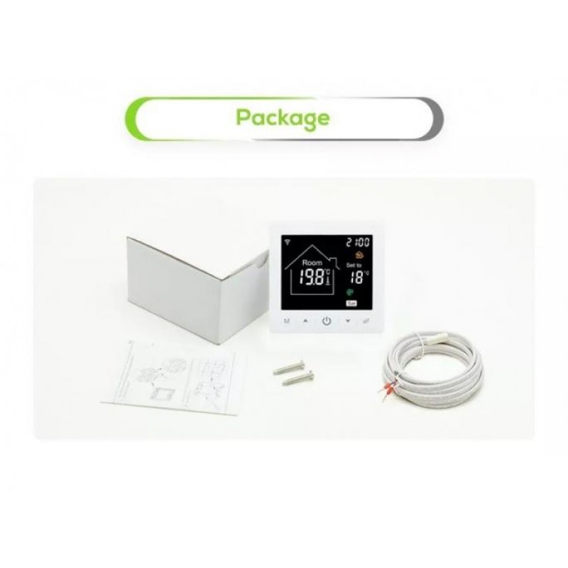 Терморегулятор сенсорний з Wi-Fi Oshland М2 для водяної/електричної теплої підлоги сумісний з TUYA 