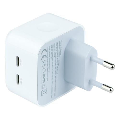 Мережевий зарядний пристрій XO L102 EU Dual QC3.0 type-C port 35W 3A White Мережевий зарядний пристрій XO L102 EU Dual QC3.0 type-C port 35W 3A White