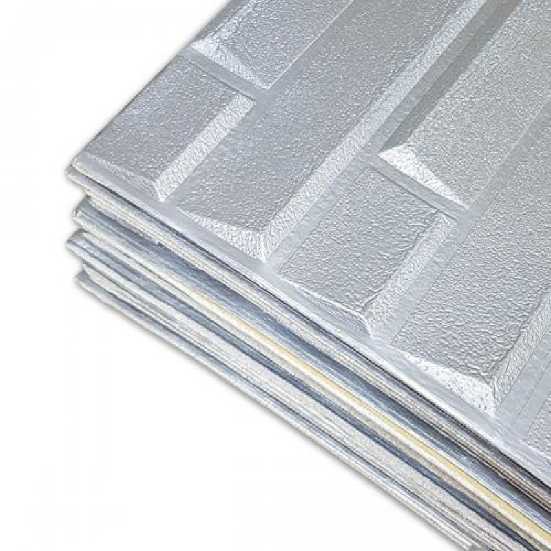 Самоклеюча декоративна 3D панель сіра кладка в рулоні 3D Loft 3080x700x5мм